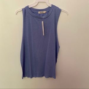 NWT Raw edge blue muscle tank